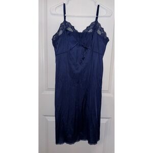 Vintage Dark Blue/Navy Slip Dress Size 38